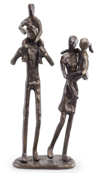 Parents Carrying Children Bronze Sculpture Family Artwork